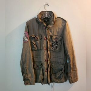 Obey Patched & Graphic Cargo Jacket | Size Medium